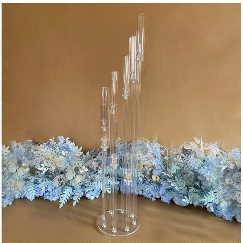 2 pièces 5 pièces 10 pièces décoration de mariage pièce maîtresse candélabres clair bougeoir chandeliers en acrylique pour les mariages événement fête