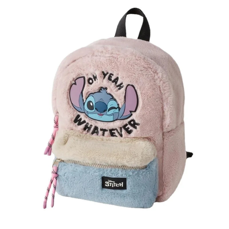 Disney nouveau dessin animé point en peluche sac d'école pour enfants maternelle mignon mode couleur blocage sac à dos