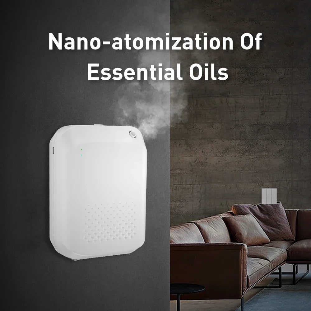 Namste Diffuseur d'arôme Bluetooth avec batterie de 300 m³ Diffuseur de parfum électrique Diffuseur d'huiles essentielles à suspendre au mur Désodorisant pour la maison