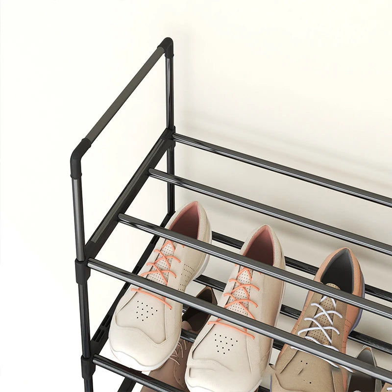 Étagère à chaussures de rangement en acier inoxydable, armoire à chaussures multicouche, porte de maison, armoire de rangement anti-poussière, support de rangement économique