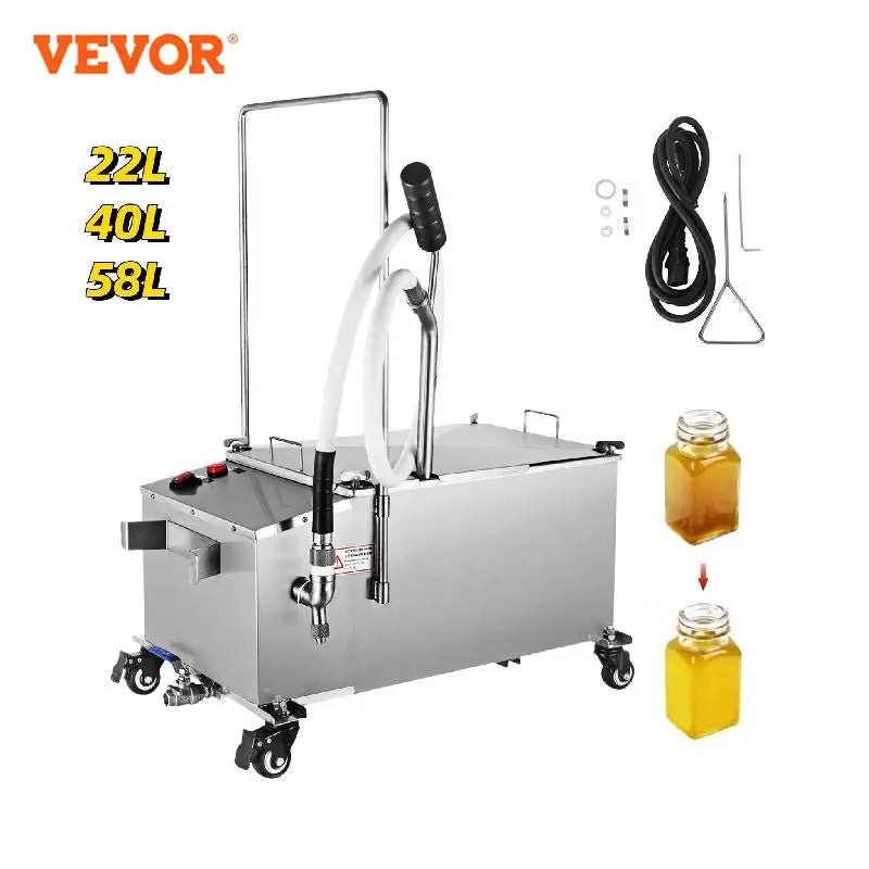 VEVOR 22 40 58L Electric Oil Filter Machine Stainless Steel Oil Extracting Machine Commercial Home Appliance Hydraulic Press