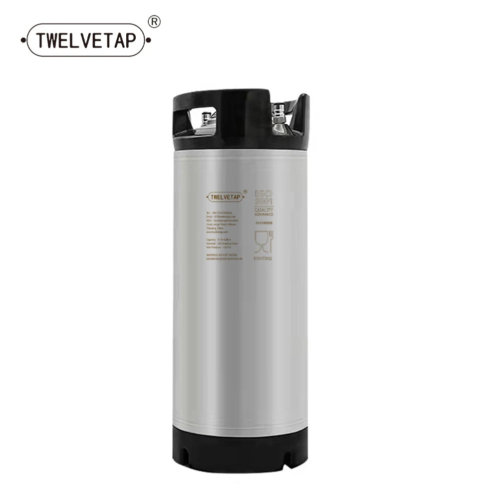 TWELVETAP Beer Keg Corny Tank 304 Stainless Steel Coke Syrup Milk Soda Barrel Rubber  Handle Bucket Ball Lock Cornelius Style