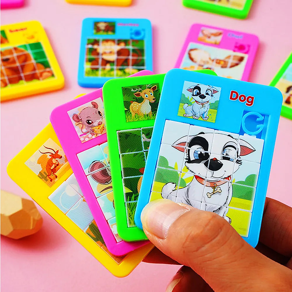 12/30PC Cartoon Jigsaw Animal Puzzles Early Educational Developing Toy for Children Birthday Party Favors Pinata Filler Rewards