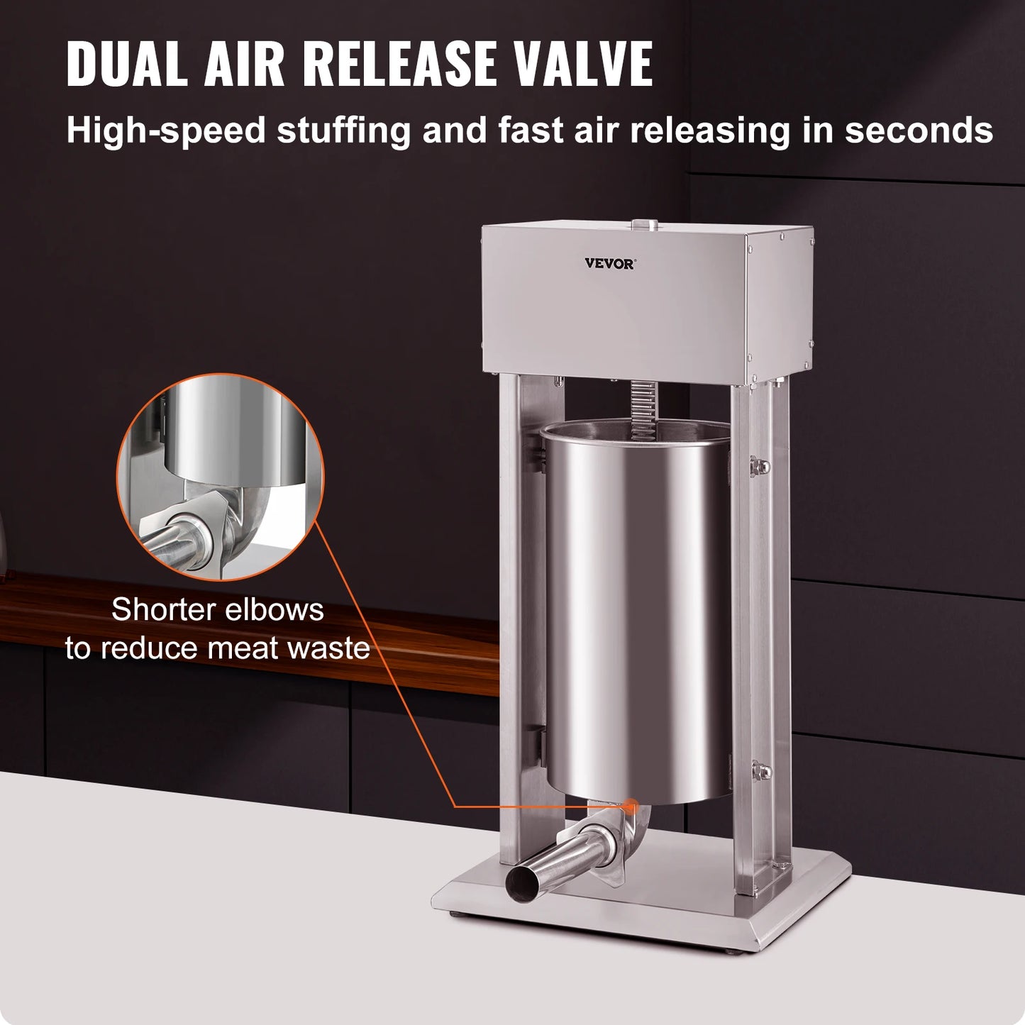 VEVOR Electric 10L/15L Sausage Stuffer Stainless Steel Making Sausage Machine Commercial Grade with 4 Filling Funnel for Home