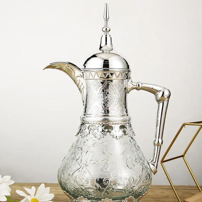 1.6L Arabic Style Coffee Pot Juice Tea Kettle Water Bottles Cold Brew Pots Kitchen Vintage Coffeeware Teaware for Family Reunion