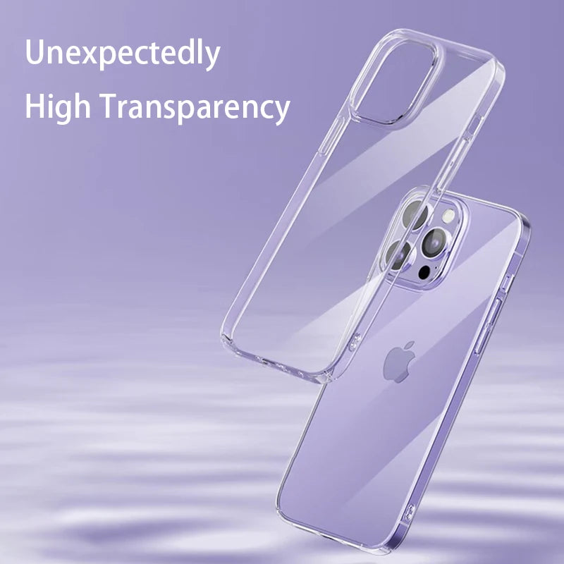 Funda de teléfono transparente para iPhone 15, 11, 12, 13, 14 Pro Max, silicona suave de TPU para iPhone X XS Max XR 8 7 Plus, funda trasera transparente