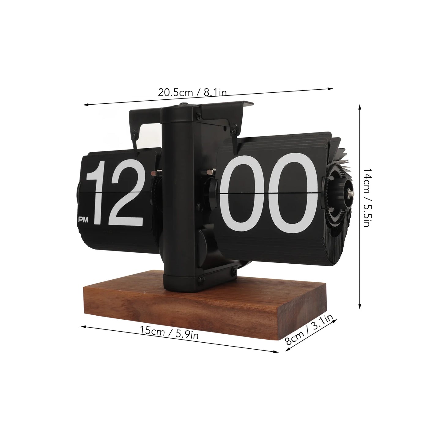 Reloj Digital abatible hacia abajo, reloj mecánico Retro con giro automático de 12 horas, funciona con pilas, para decoración de la habitación del hogar y la Oficina