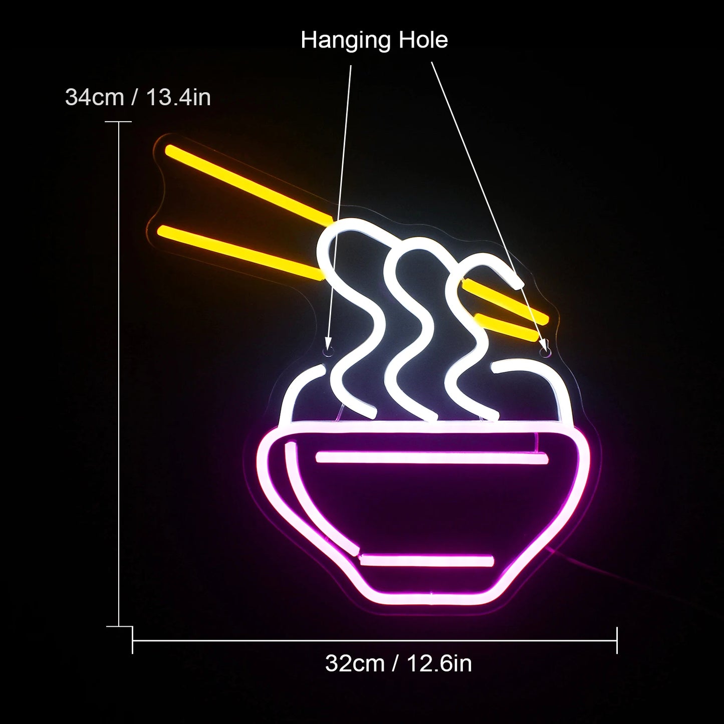 Ramen Neon Sign Led Wall Decor Noodle Light Up Signs for Resturant Home Bar Kitchen Dinning Room Japanese Noodle Decorations