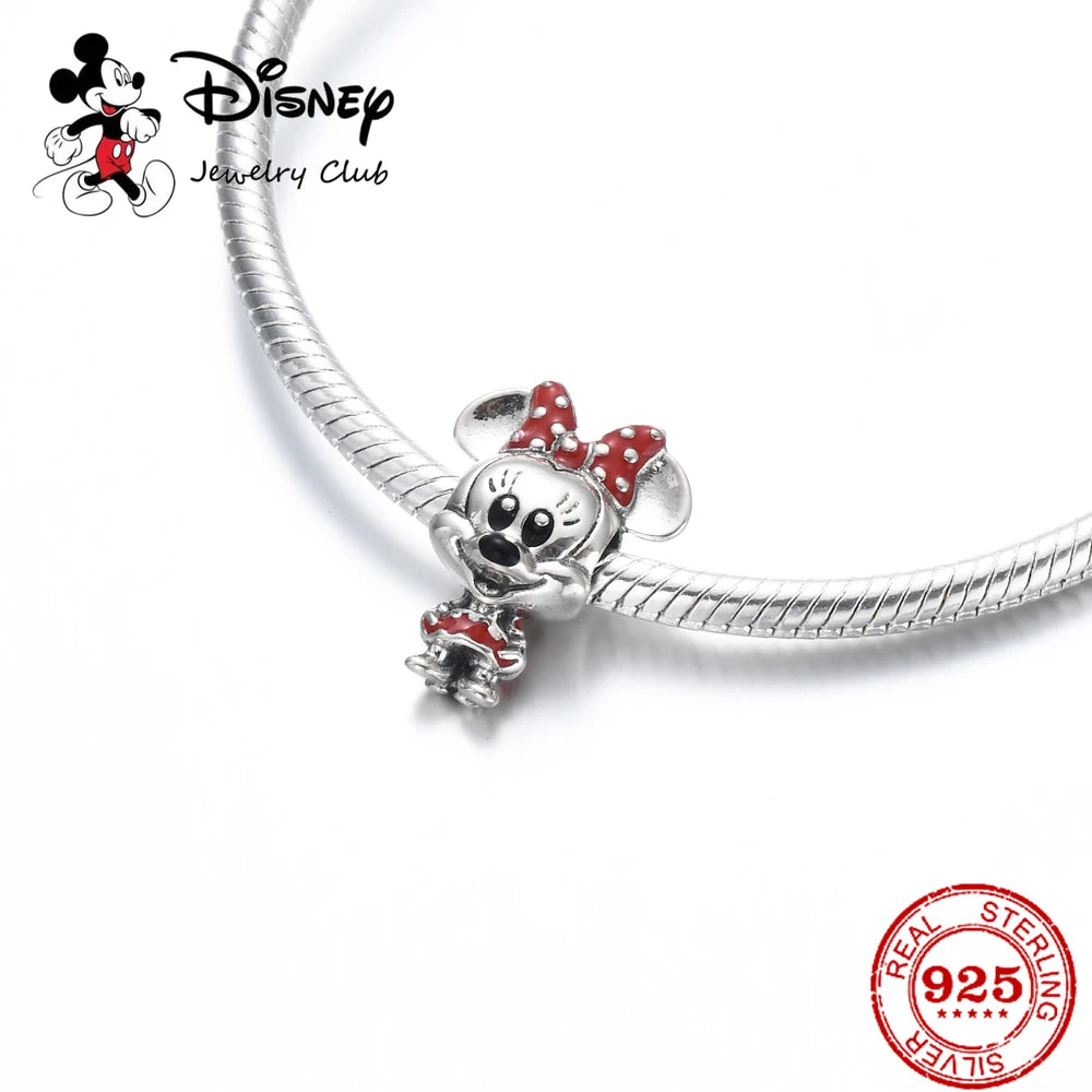 Breloque Mickey Minnie Vinnie en argent Sterling 925, chaîne perlée, adaptée au Bracelet Pandora Original, bijoux pour dames, DIY, nouvelle collection 925