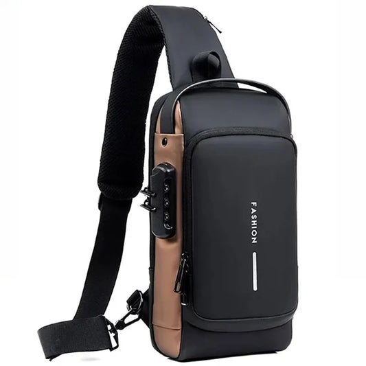 Sac à bandoulière multifonction Anti-vol USB pour hommes, sac à bandoulière de voyage, sacs de poitrine, Pack de messager pour hommes