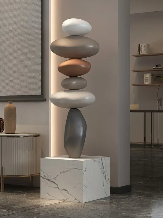 Decoración creativa para el hogar, piedra grande de 80CM, estatua de piedra brillante, escultura de Feng Shui para interiores, decoración creativa para el hogar, accesorios para sala de estar