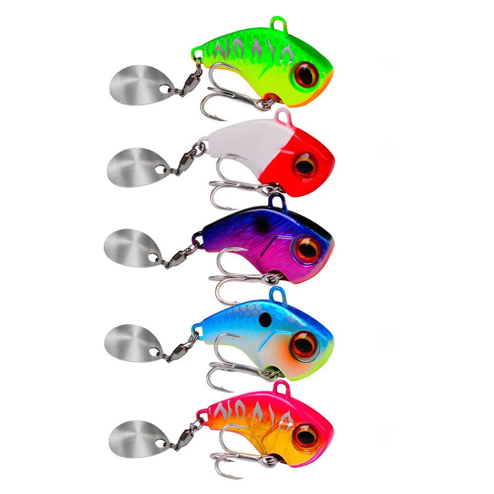 Señuelos de Pesca bamboleo giratorio Metal Vib vibración cebo Pesca de invierno 6g 15g 28g cebos duros artificiales Spinner cuchara señuelo Pesca