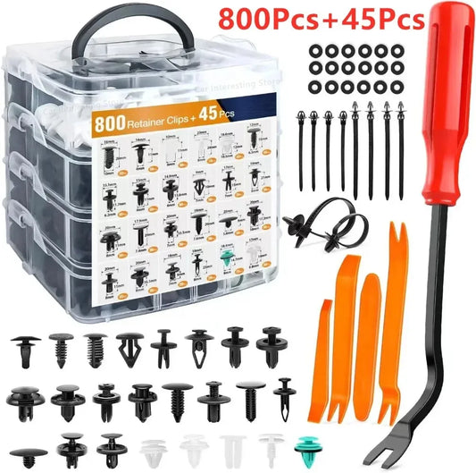 Kit de Clip de sujeción para coche, Clips de remache de guardabarros, retenedor de empuje de carrocería, Pin, remache, parachoques, puerta, Panel de reparación, 800 Uds.-100 Uds.