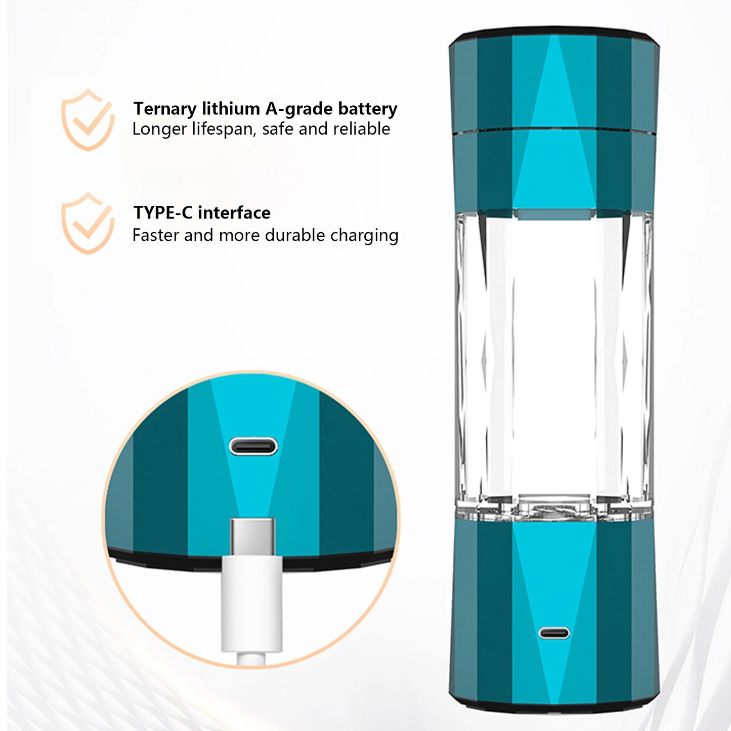 Tasse d'eau intelligente riche en hydrogène 10000PPB, filtre à eau japonais, bouteille d'eau, électrolyse, générateur de tasse alimentaire