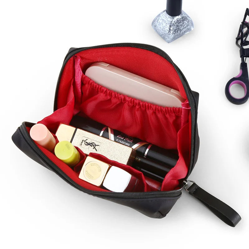 Bolsa de cosméticos para mujer, bolsa de maquillaje de estilo coreano de Color sólido, neceser, estuche organizador de maquillaje impermeable, bolsa de lujo, novedad de 2023