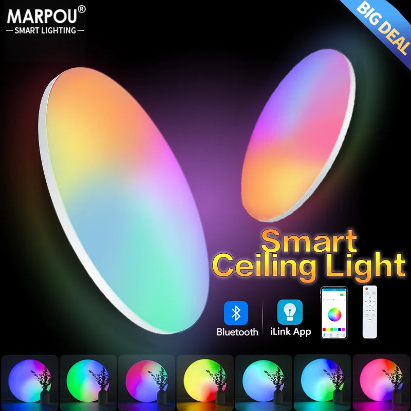 Moderne Smart RGB plafonnier lumière LED 220V APP télécommande décor à la maison lustre suspension chambre salon cuisine