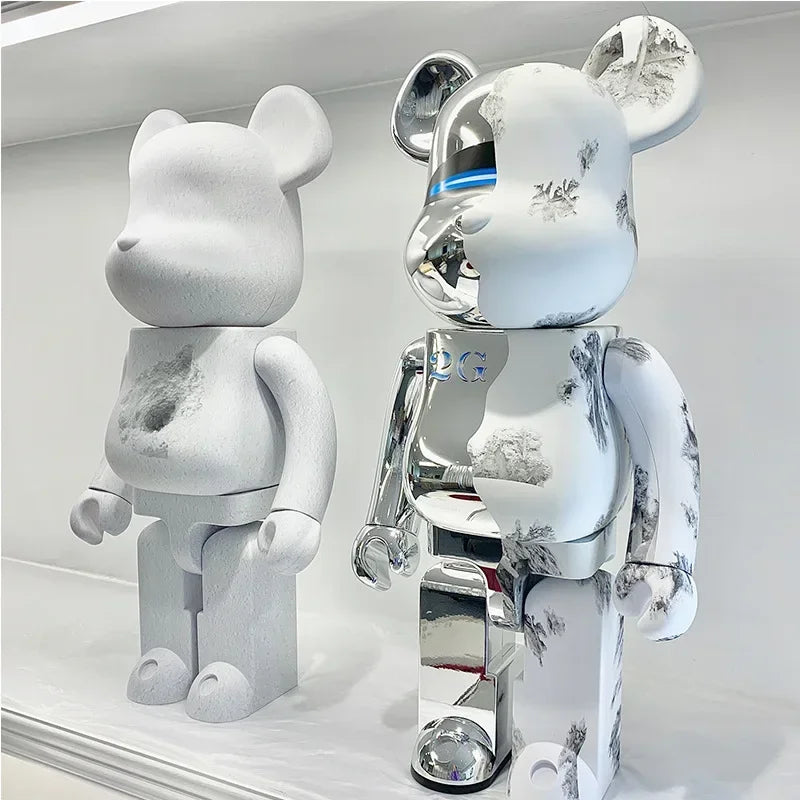 Figura de Bearbrick de 28cm, estatua de oso violento a la moda, decoración de escritorio, figurita de Bearbrick, decoración de lujo para sala de estar, 400%