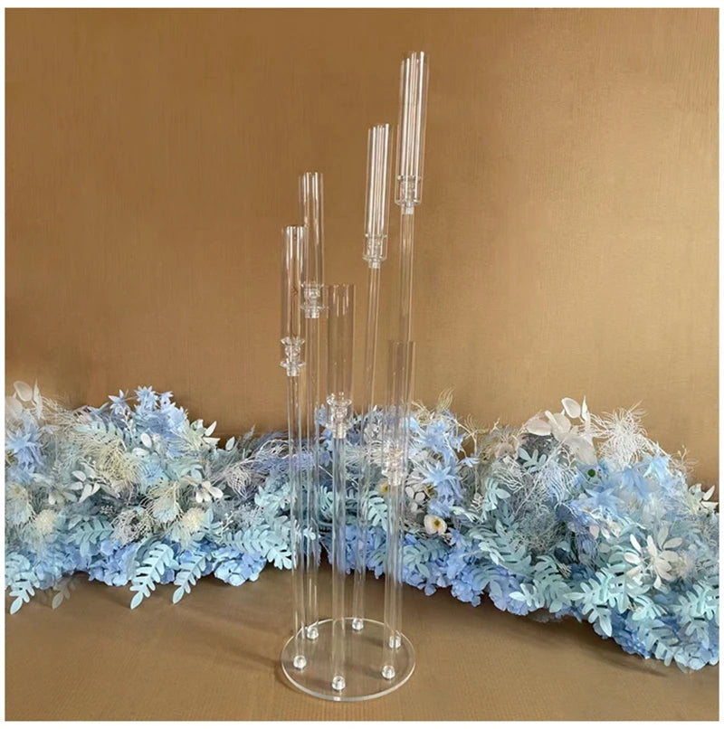 2 pièces 5 pièces 10 pièces décoration de mariage pièce maîtresse candélabres clair bougeoir chandeliers en acrylique pour les mariages événement fête