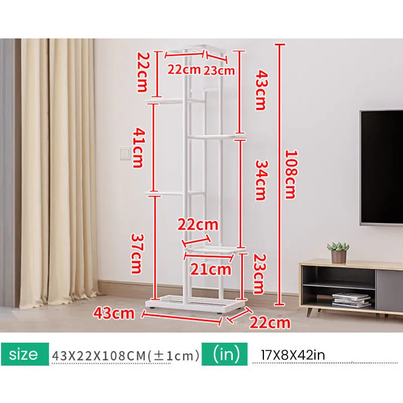 Cordlal – support brillant pour fleurs en fer, 6/7/8 couches, support pour plantes, étagère de rangement, organisateur de pots, décoration de jardin de maison