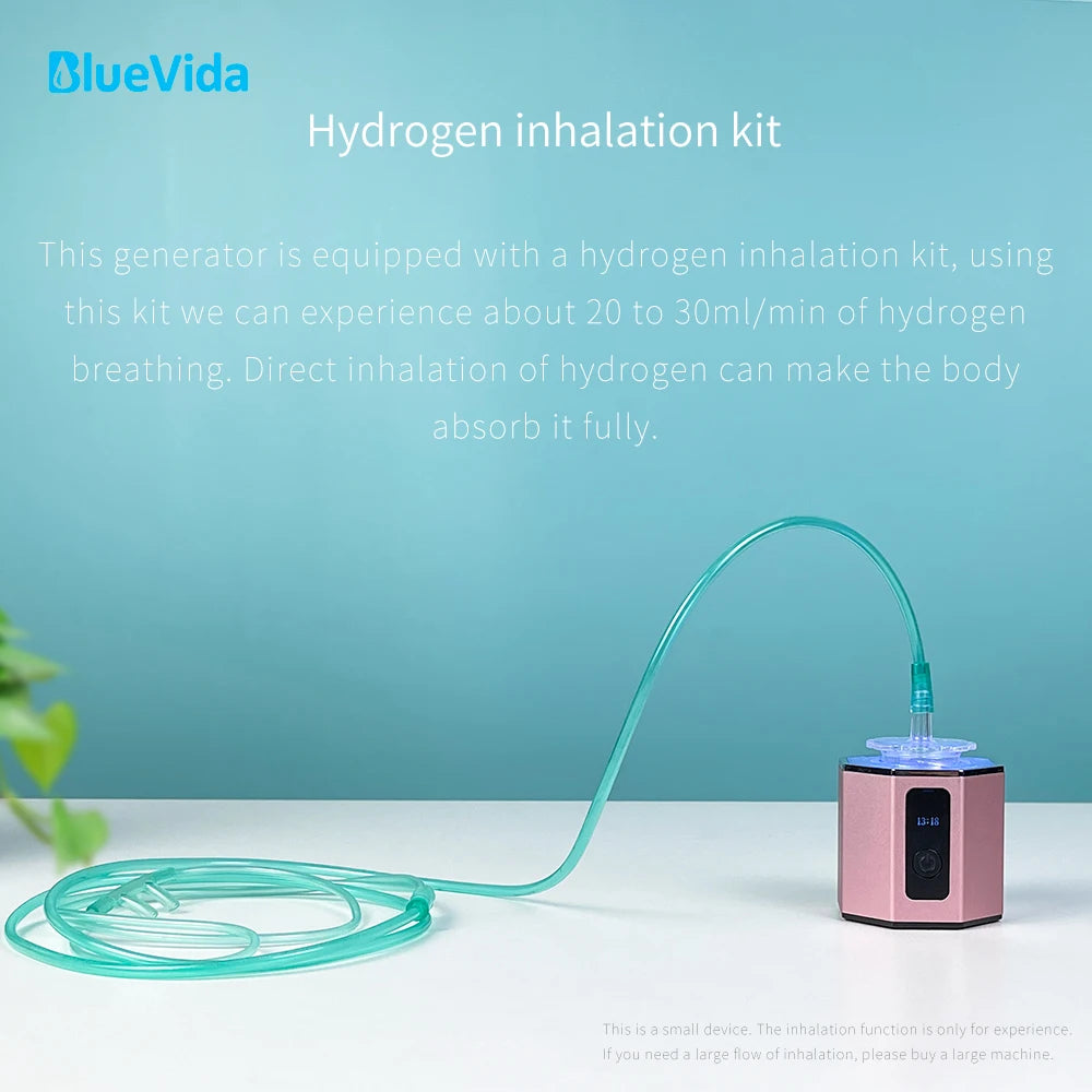 Max 6000 PPB The 7th Generation Updation Bluevida SPE&PEM High Hydrogen Water Generator Bottle With Inhalation Kit & Adapter