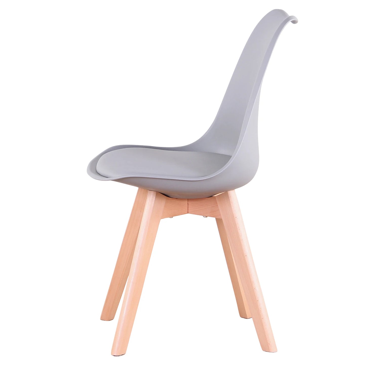 EGOONM Juego de 4 Sillas de Comedor Nórdicas Inspiradas en Madera Maciza Asiento Acolchado de Plástico con Cojín de PU para Sala de Estar Muebles de Oficina Hogar