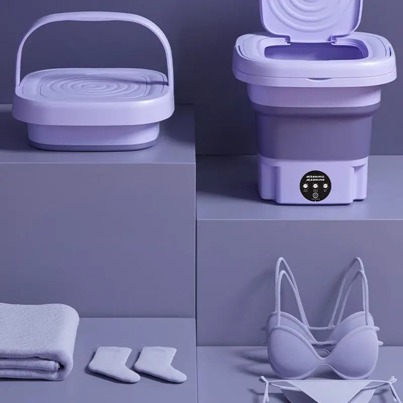 8L Foldable Washing Machine Portable Socks Underwear Panties Retractable Household Washing Machine 3 Models With Spinning Dry