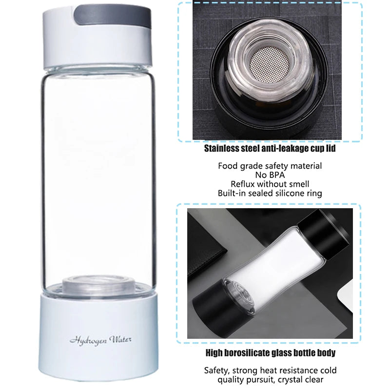 Générateur d'eau et d'hydrogène à haute concentration 5000PPB SPE/PEM, appareil d'inhalation DuPont à double chambre lonizer H2