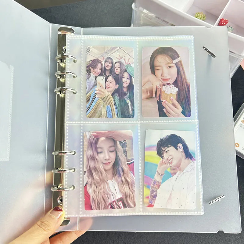 Fundas para tarjetas de Corea, 50 Uds., transparentes, sin ácido, CPP, duro, protector holográfico para sesión fotográfica, carpeta de álbum, tarjeta de palomitas de maíz para fotos