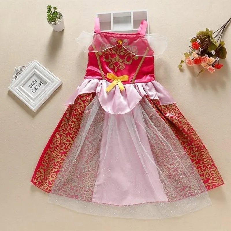 Robe de princesse pour filles, Cendrillon, blanche-neige, aurore, Sofia, raiponce, Costume d'halloween, robe de fête d'anniversaire pour enfants