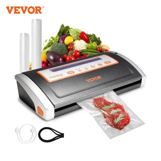 VEVOR – Machine de scellage sous vide, 80kpa, 130W, système de scellage à l'air automatique/manuel avec coupe intégrée pour le stockage des aliments secs et humides