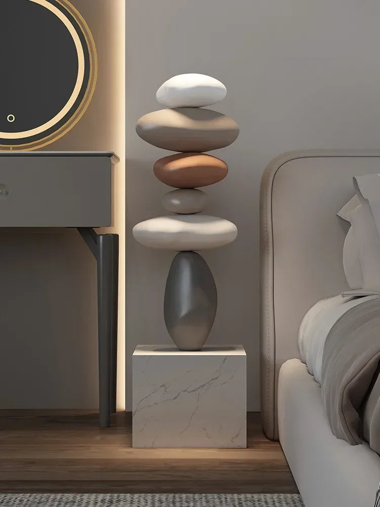 Decoración creativa para el hogar, piedra grande de 80CM, estatua de piedra brillante, escultura de Feng Shui para interiores, decoración creativa para el hogar, accesorios para sala de estar