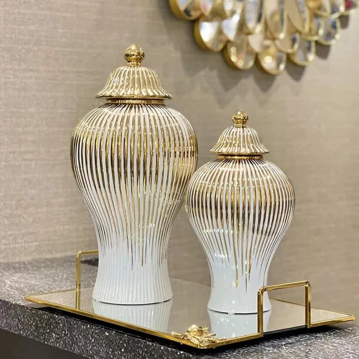 Boîtes générales de luxe galvanisées en céramique, Vase à fleurs de Style européen, artisanat décoratif, réservoirs de stockage avec doux