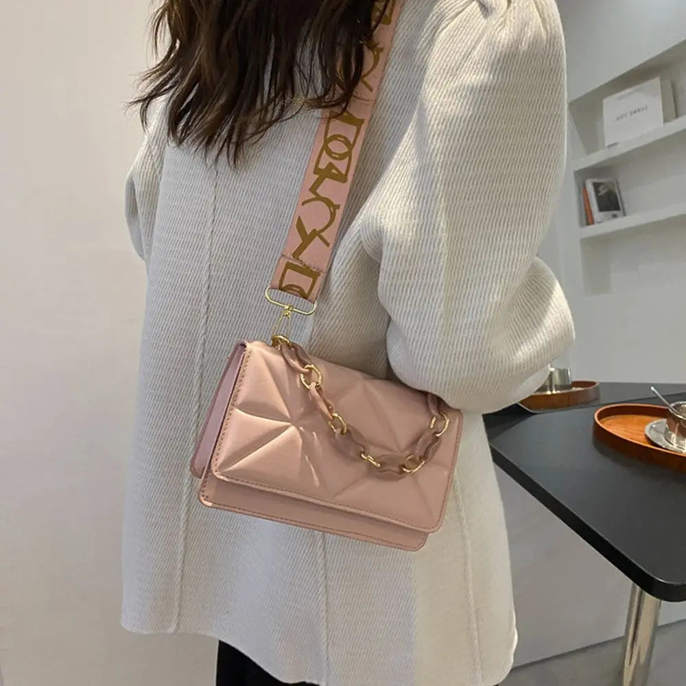 Hiver grands sacs à bandoulière pour femmes motif pierre PU cuir Crossobdy sacs marque rose fourre-tout sacs à main chaînes Shopper pochette Purs