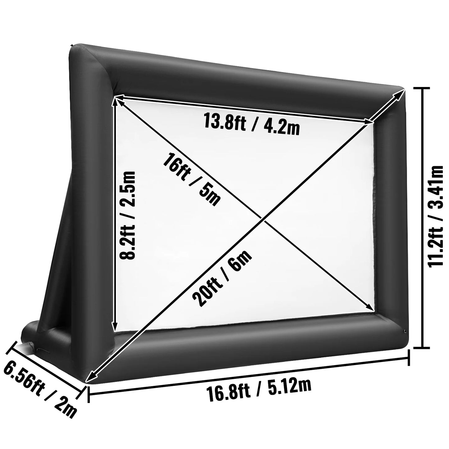 VEVOR – écran de projecteur de film gonflable de 20 pieds, avec souffleur d'air lavable, 16:9, cinéma maison, Camping, mariage, utilisation en extérieur, livraison gratuite