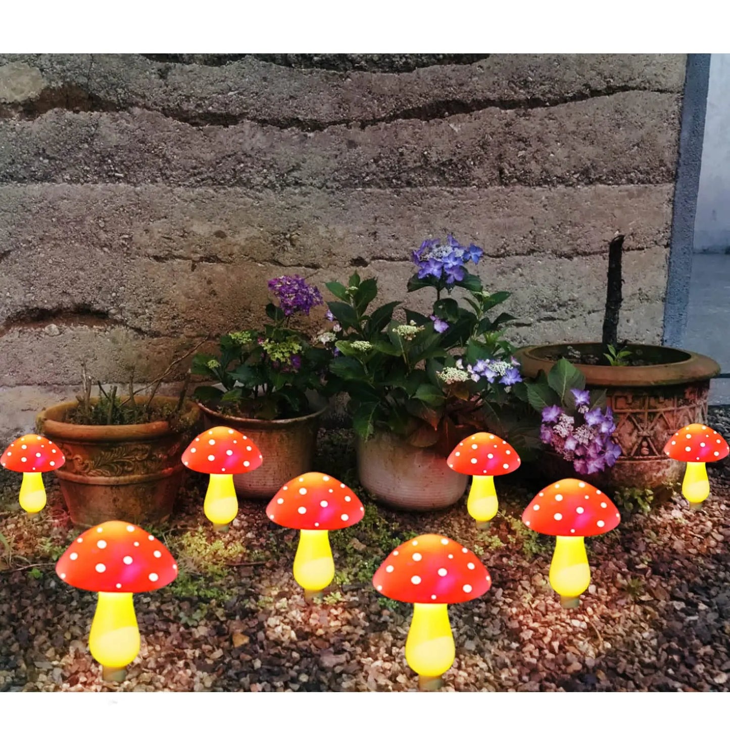 Solar Panel Mushroom Solar Fairy Light Outdoor IP65 Waterproof String Fairy Lamps Garden Pathway Garlands Christmas Decoration