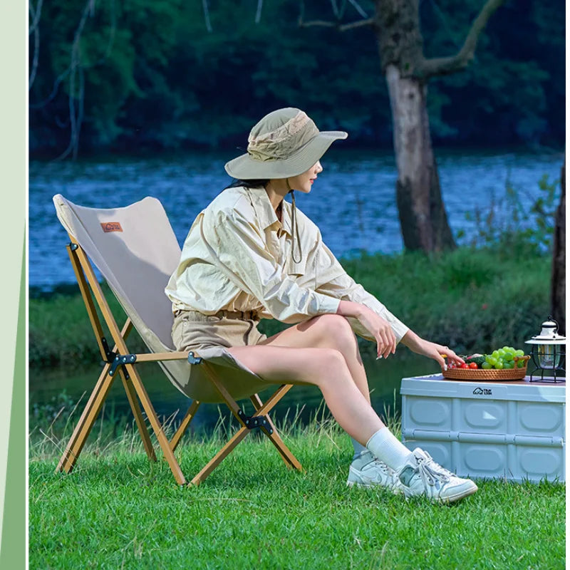 Tables et chaises pliantes de plage et de Camping, Grain de bois et acier au carbone, Table sauvage, assiette de tourisme Portable