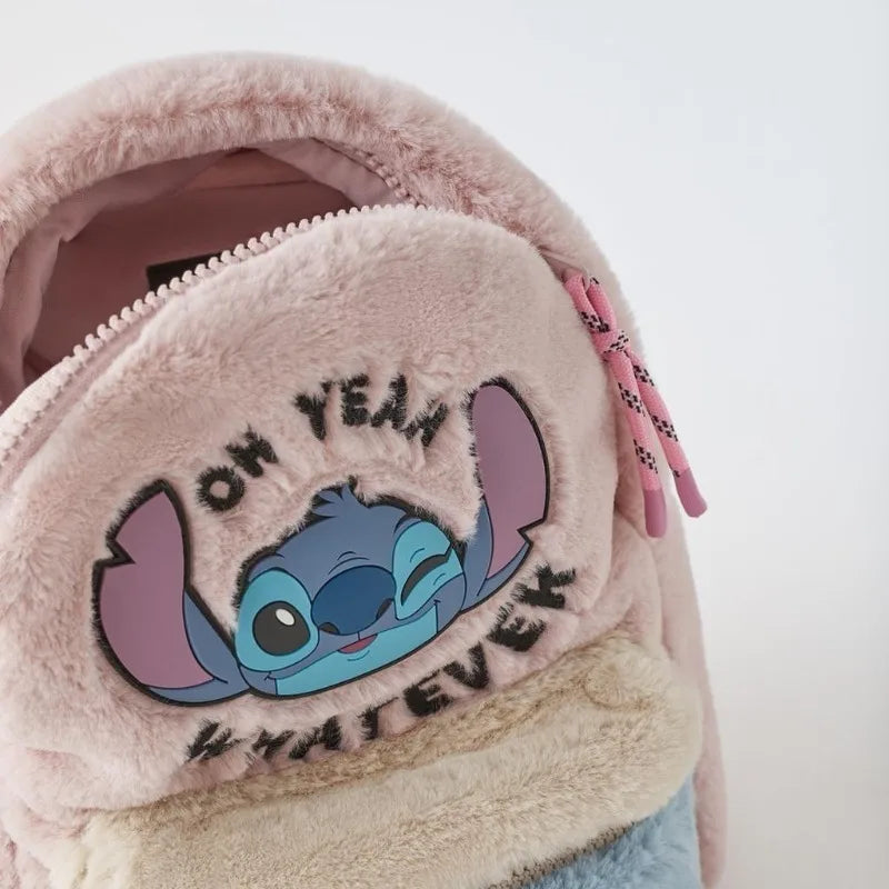 Disney nouveau dessin animé point en peluche sac d'école pour enfants maternelle mignon mode couleur blocage sac à dos