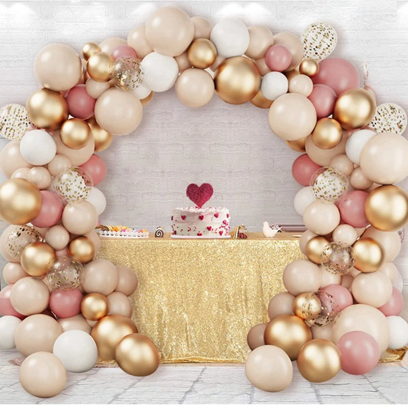 Guirlande de ballons en arc rose et or tendre, Kit de décoration de fête d'anniversaire et de mariage, décor de réception-cadeau pour bébé et enfants adultes, fournitures de mariage