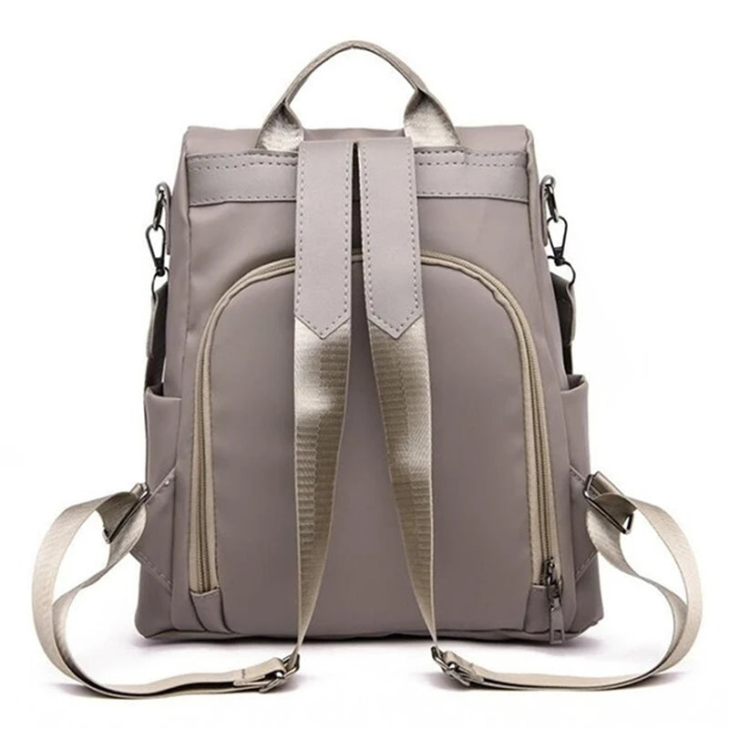 Sac à dos multifonction en Nylon pour femmes, sac d'école décontracté de couleur unie pour filles, sac à bandoulière de voyage à sangle détachable, nouvelle collection