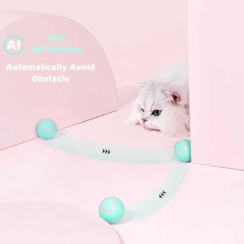 Boule électrique pour chat, jouets intelligents à roulement automatique, interactifs pour l'entraînement des chats, jouets pour chaton auto-mobiles pour jouer en intérieur