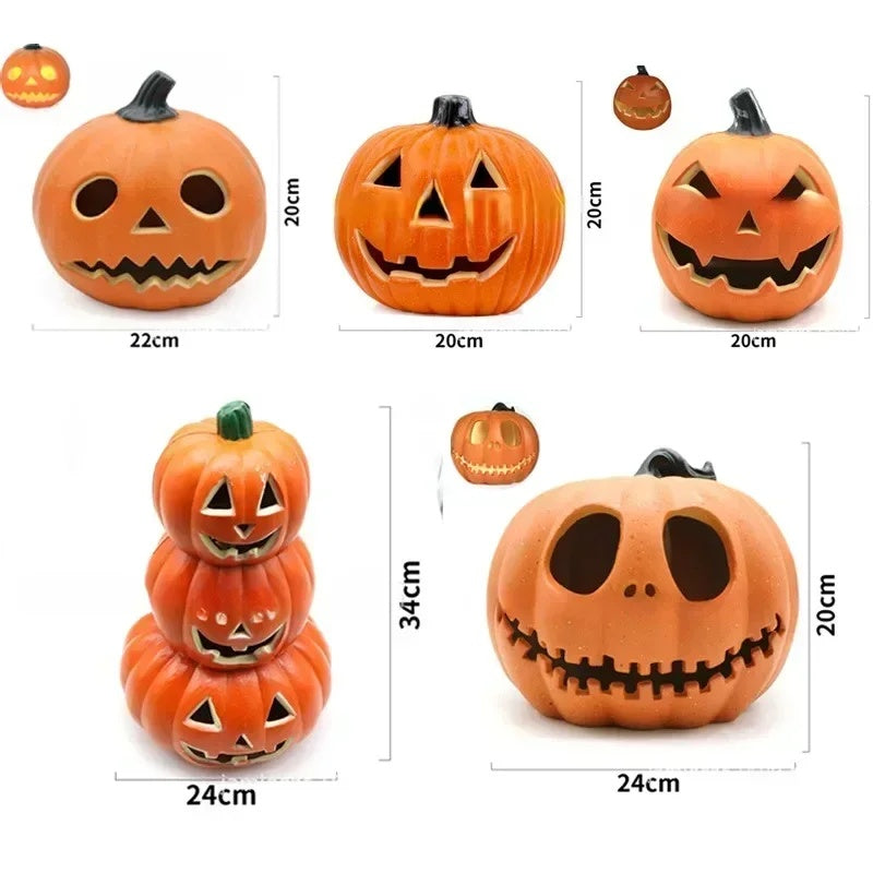 LED Pumpkin Lamp Lantern Decor Spoof Ghost Face Pumpkin Light Halloween Theme Party Home Indoor Outdoor Yard Garden Decoration