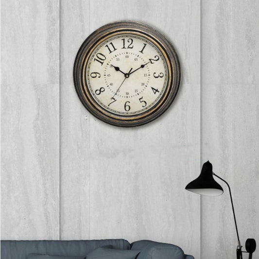 Retro Distressed Living Room Wall-mounted Clock Mute Second Sweeping