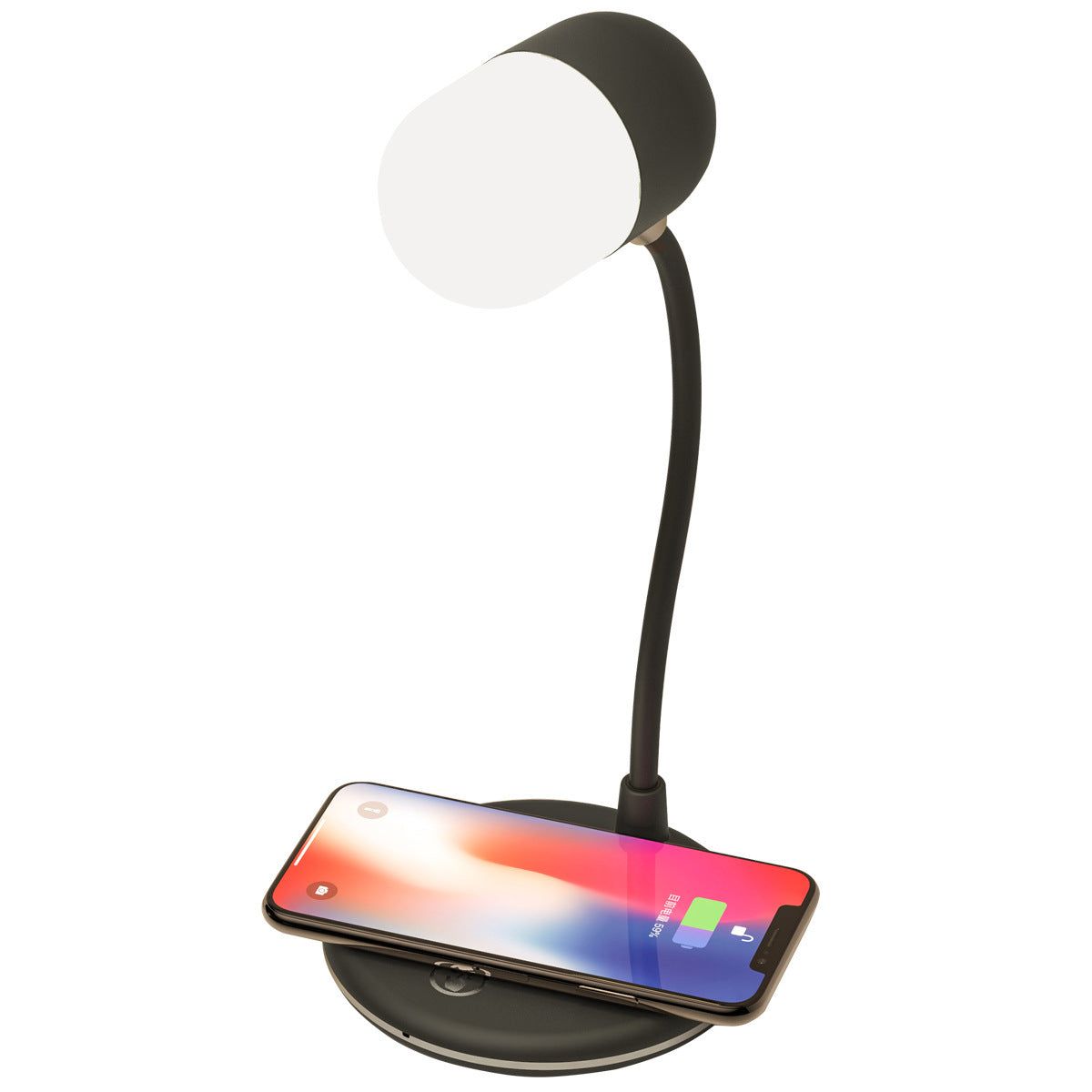 Lampe de bureau 3 en 1 avec chargeur sans fil Qi, haut-parleur Bluetooth 5W, USB, variable, pour chambre à coucher