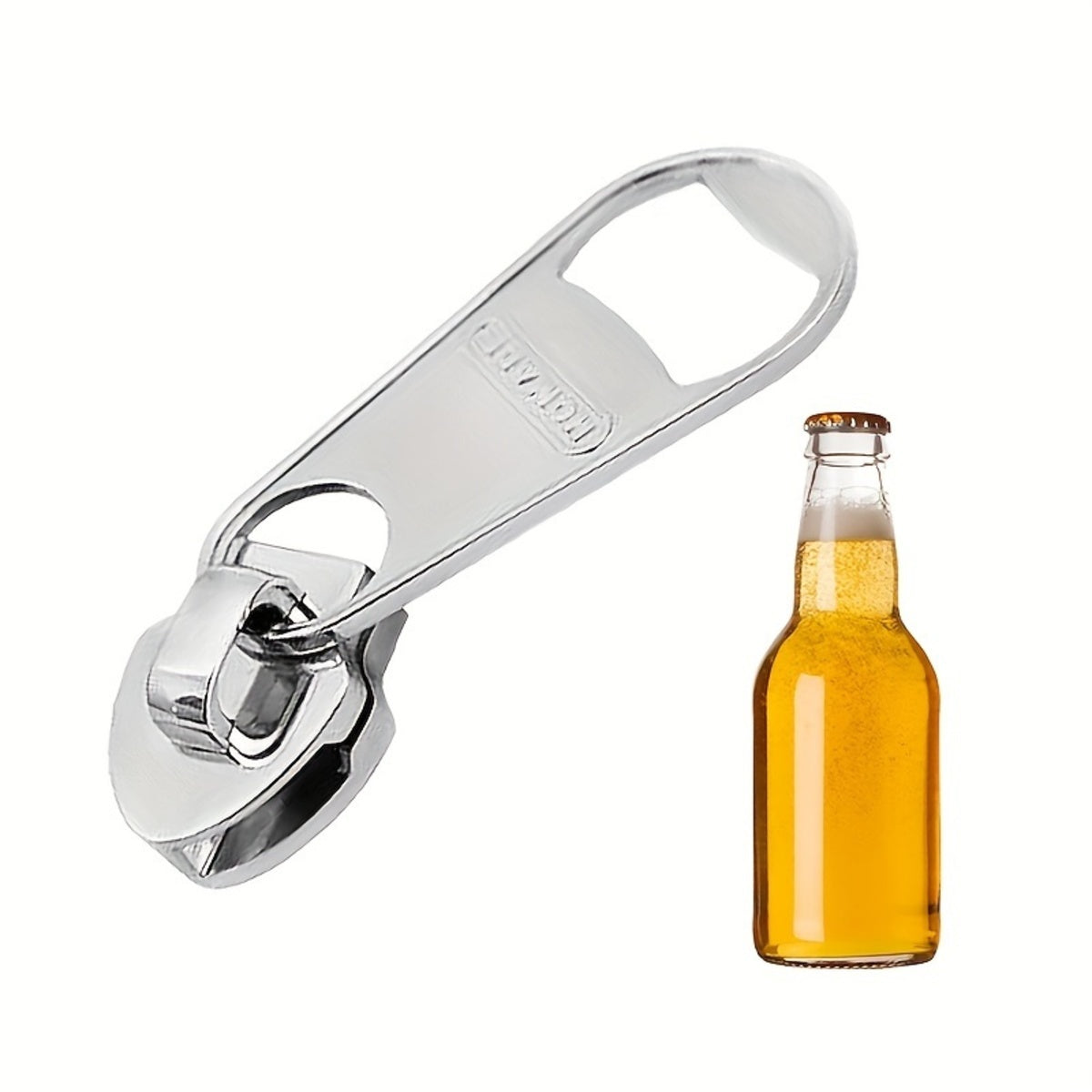 Décapsuleur magnétique créatif de grande taille avec fermeture éclair et autocollant pour réfrigérateur Décapsuleur de bière créatif de grande taille avec levier personnalisé