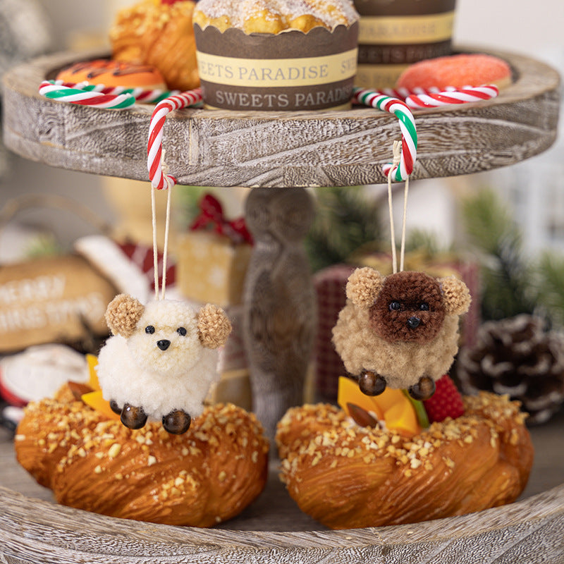 Décoration de Noël en peluche en feutre avec pendentif chiot