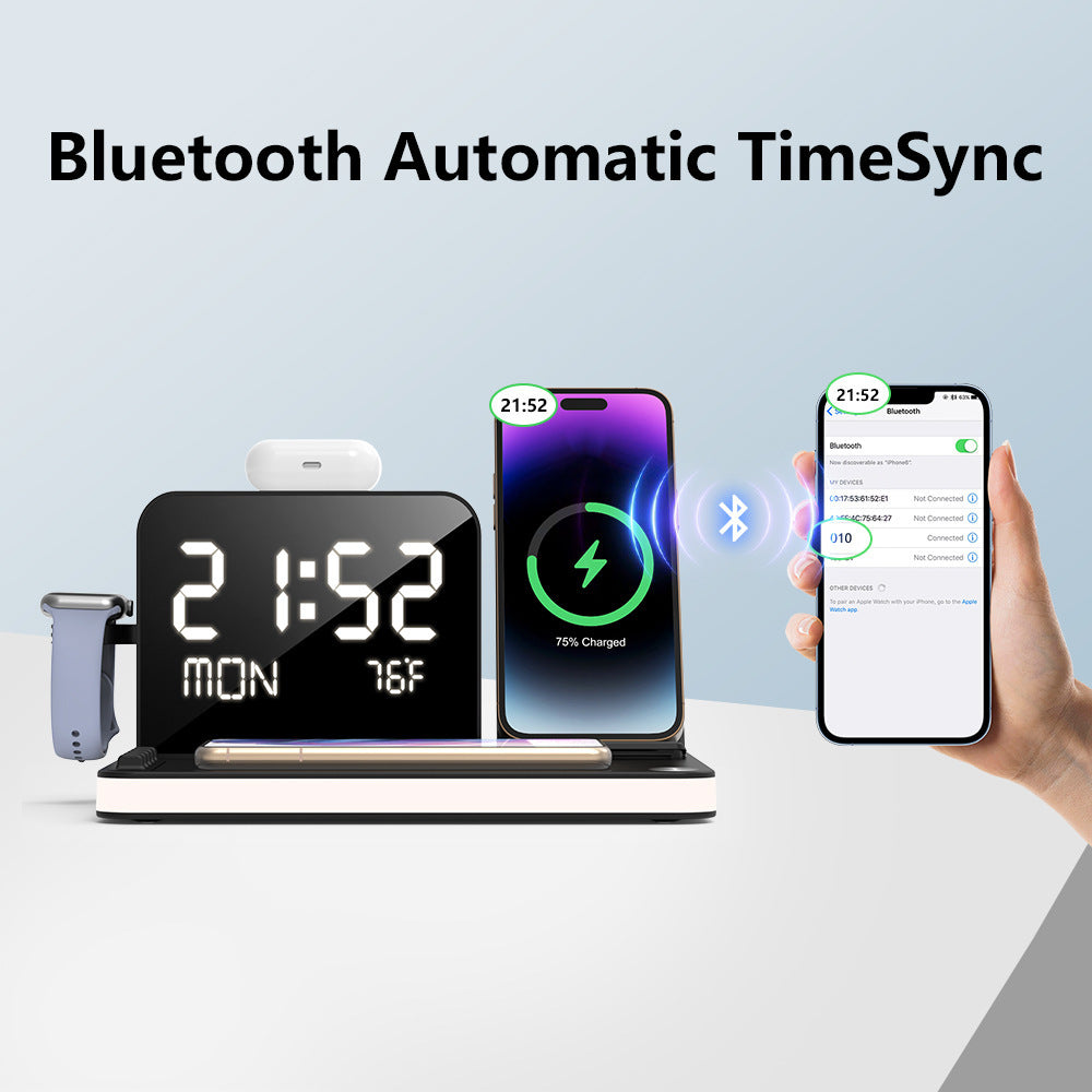 7 en 1 chargeant la synchronisation réglée de Bluetooth de téléphone portable de lumière de nuit de contact