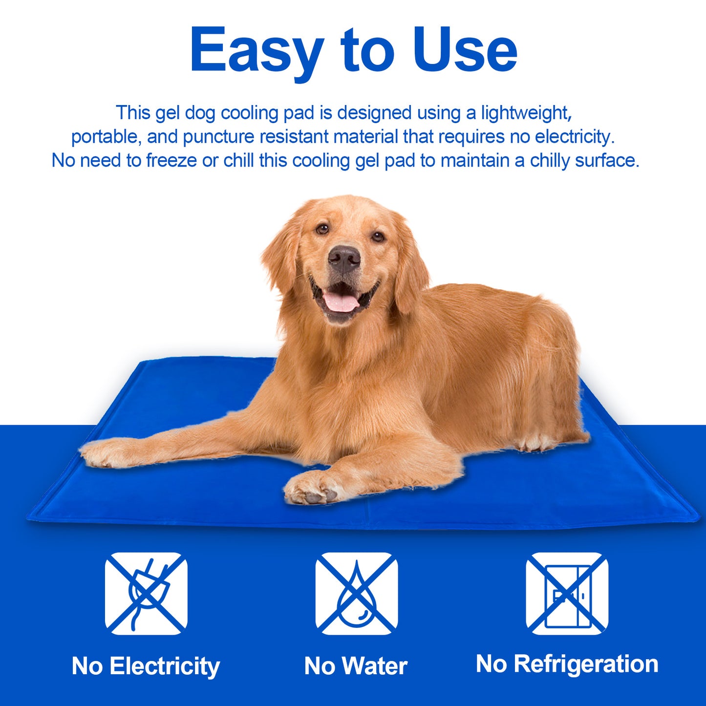 Estera de enfriamiento para perros, estera de enfriamiento para mascotas para perros y gatos, almohadilla de enfriamiento para perros activada por presión, no necesita agua ni refrigeración, gel no tóxico