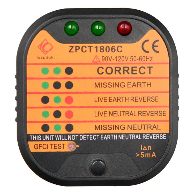 Leakage Plug Polarity Detection Ground Line Current Detection Electroscope Socket Tester