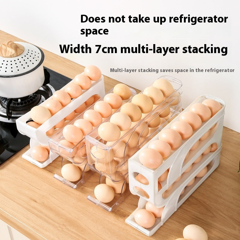 Refrigerator Door Four-layer Slide Egg Storage Box