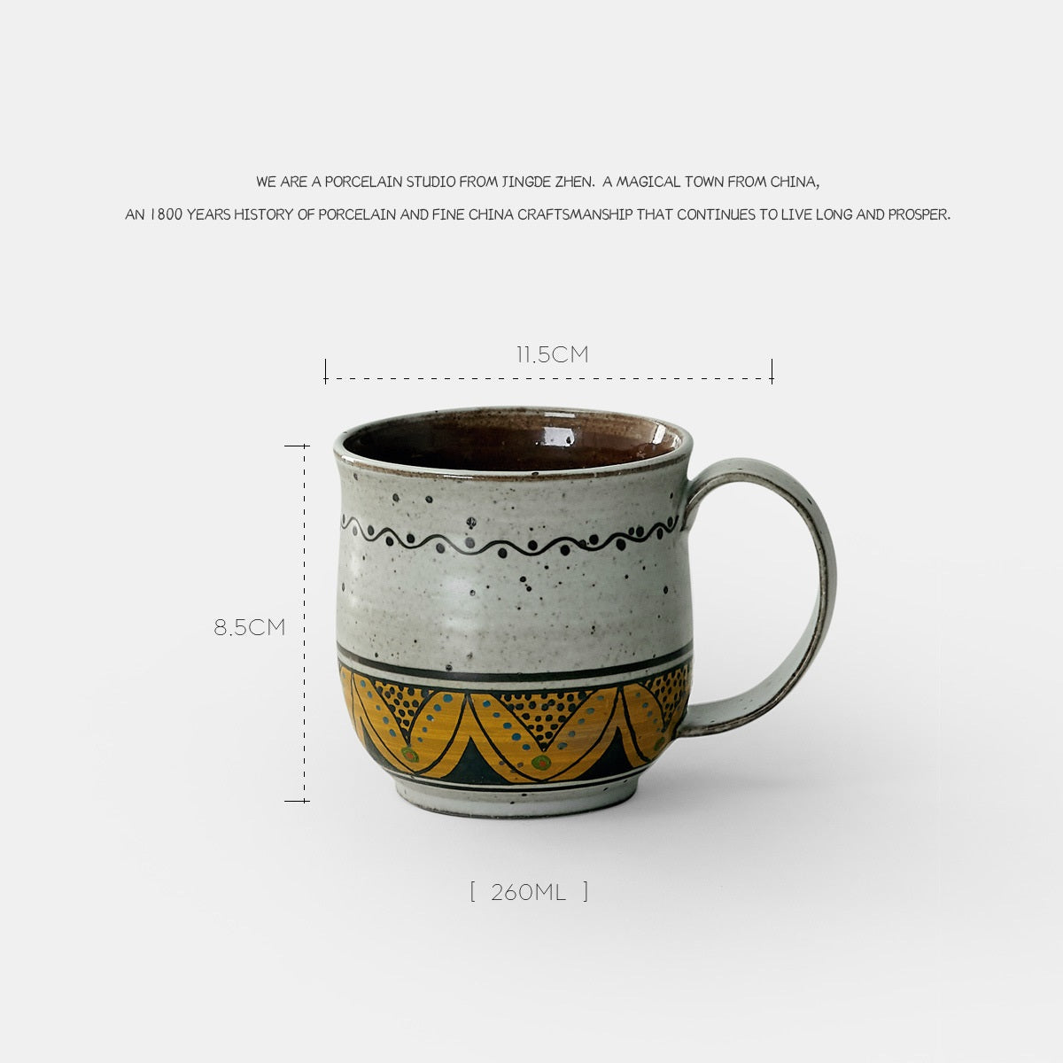 Taza de café con planta personalizada, taza pintada a mano, cerámica americana